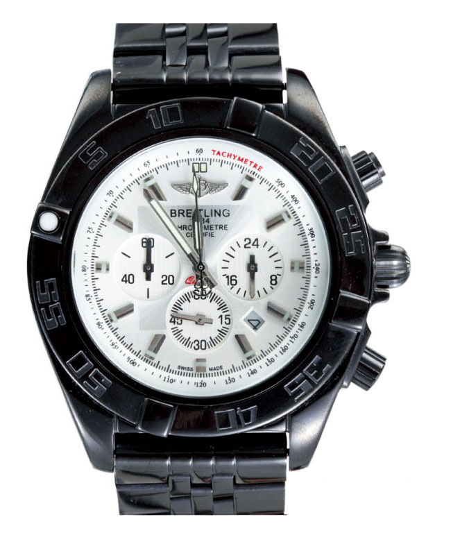Breitling Chronomat B01 AB011011/f546SS White Dial Round Black Stainless Steel Strap Watch watches