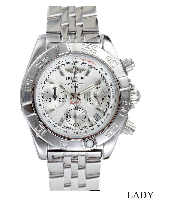 Breitling Chronomat B01 AB011011/G684 White Dial Silver Stainless Steel Strap Round Watch watches