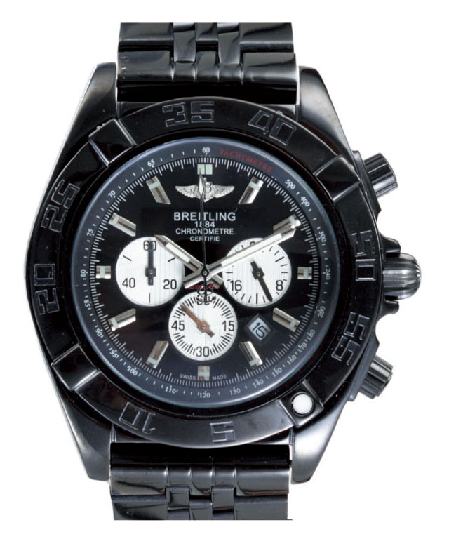 Breitling Chronomat B01 AB011012/B967-SS Round Black Stainless Steel Strap Mens Watch watches