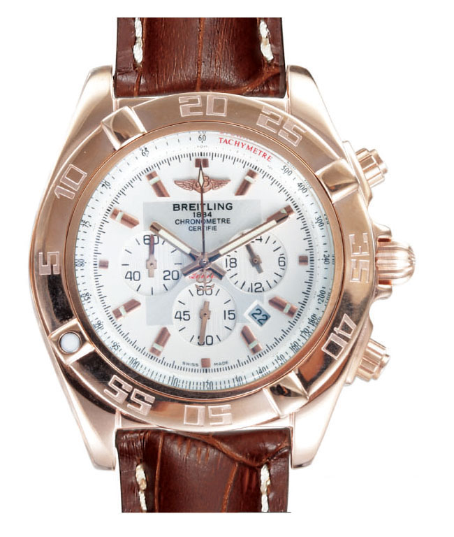 Breitling Chronomat B01 AB011012_Q575-2CD Rose Gold Case White Dial 43.5mm Watch watches