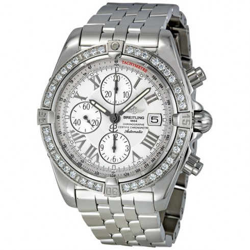 Breitling Chronomat Beige Dial Diamond Bezel Men's Watch A1335653-A653S watches