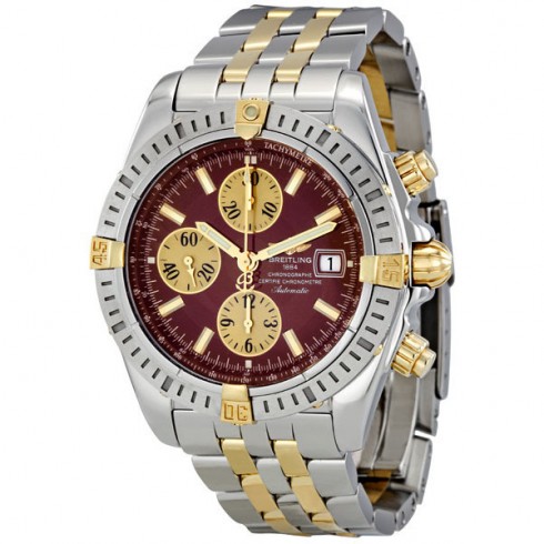 Breitling Chronomat Burgundy Dial Chronograph Steel and Gold Men's Watch B1335611-K505TT watches