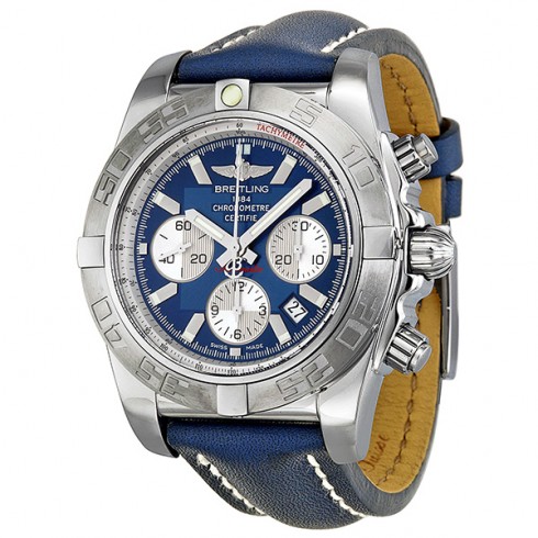 Breitling Chronomat Chronograph Blue Dial Blue Leather Men's Watch AB011011-C788BLLT watches