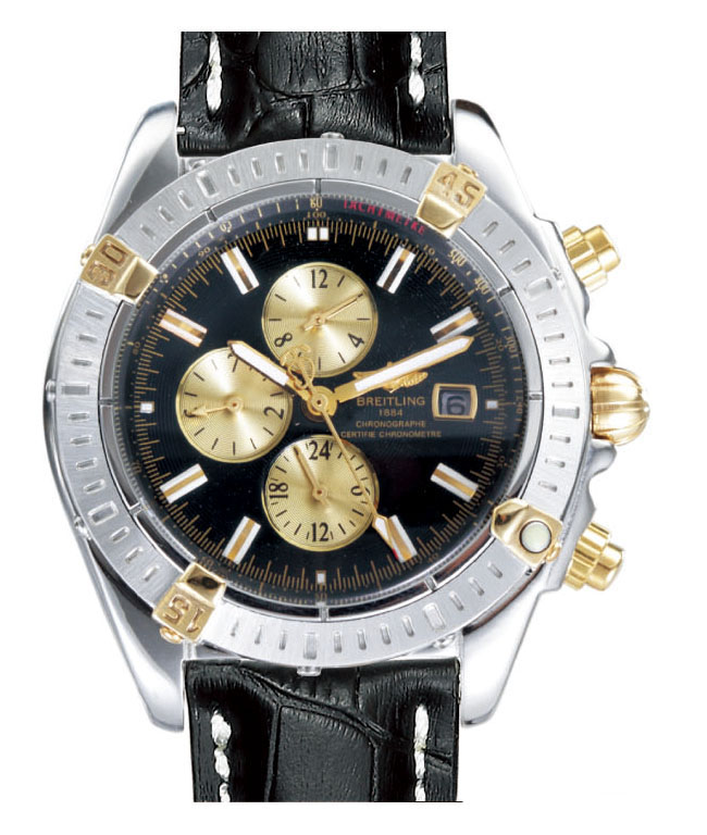 Breitling Chronomat Cockpit B1335812/B974-1LT 39mm Black Crocodile Leather Strap Black Dial Watch watches