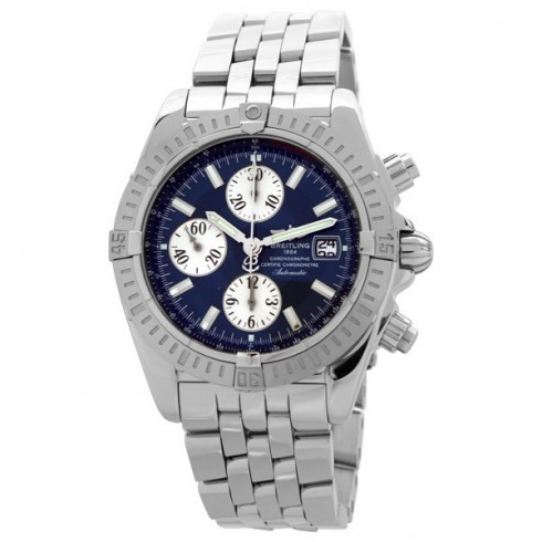 Breitling Chronomat Evolution Blue Dial Chronograph Automatic Stainless Steel Men's Watch A1335611-C645 watches