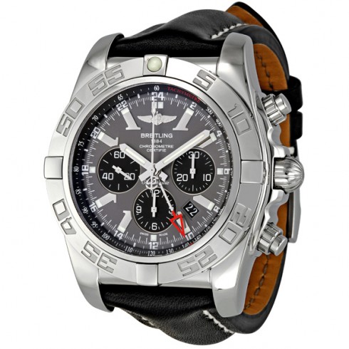 Breitling Chronomat GMT Black Dial Black Leather Men's Watch AB041012-F556BKLT watches