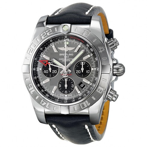 Breitling Chronomat GMT Chronograph Black Leather Men's Watch AB042011-F561 watches