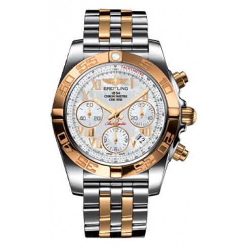 Breitling Chronomat Mother of Pearl Dial Stainless Steel and 18K Rose Gold Men's Watch CB014012-A748TT watches