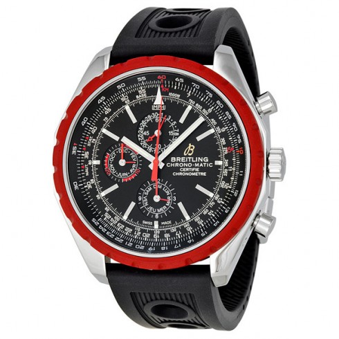 Breitling Chronomatic 1461 Mechanical Black Dial Black Rubber Men's Watch A1936003-BA94BKOR watches