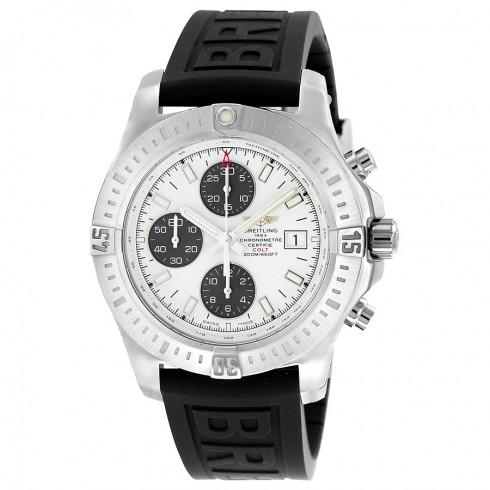 Breitling Colt Automatic Chronograph Stratus Silver Dial Black Rubber Men's Watch A1338811-G804BKPD3 watches