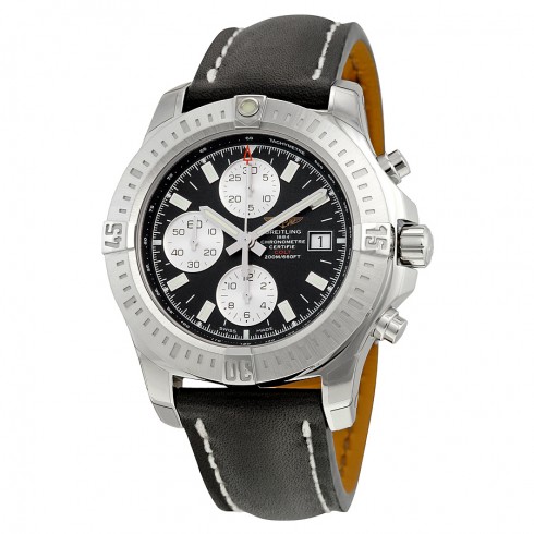 Breitling Colt Chronograph Automatic Black Dial Black Leather Men's Watch A1338811-BD83BKLD watches