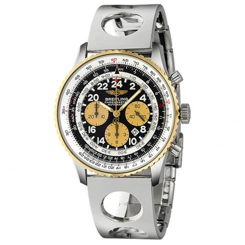 Breitling Cosmonaute Black Dial Steel Air Racer Automatic Men's Watch D22322P6-BA20SS watches