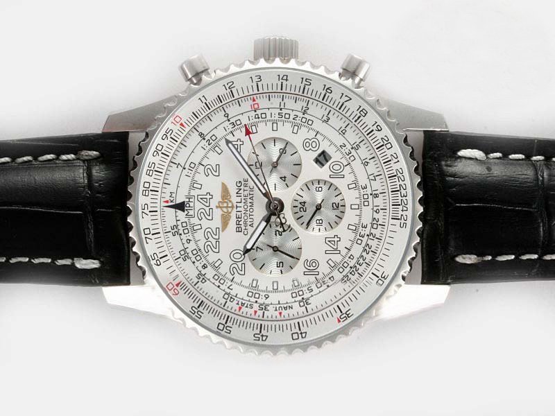 Breitling Cosmonaute Chronograph D2232212/G527 Round Stainless Steel Case White Dial Watch watches