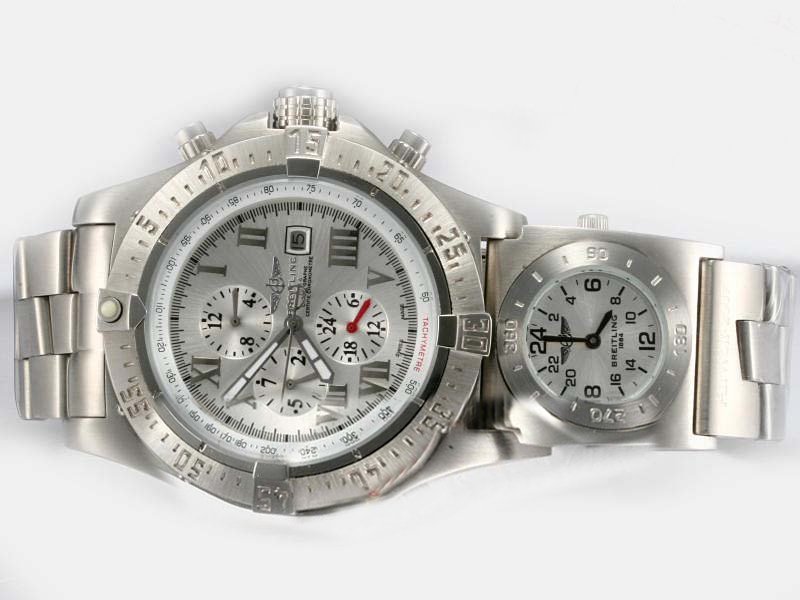 Breitling Crosswind mit UTC B13355 Round Mens Silver Stainless Steel Strap Watch watches