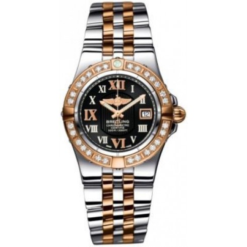 Breitling Galactic 30 Black Dial Steel and 18kt Rose Gold Ladies Watch C71340LA-B952TT watches