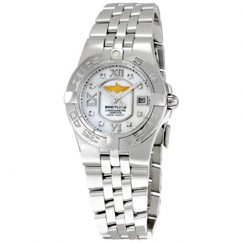 Breitling Galactic 30 Mother of Pearl Dial Diamond Ladies Watch A71340L2-A679SS watches