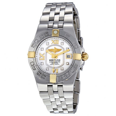 Breitling Galactic 30 Mother Of Pearl Diamond Dial Ladies Watch B1340L2-A680SS watches