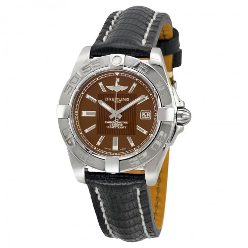 Breitling Galactic 32 Bronze Dial Black Lizard Leather Ladies Watch A71356L2-Q579BKZT watches
