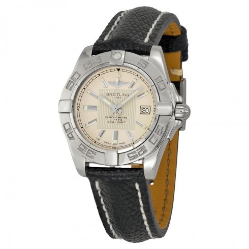 Breitling Galactic 32 Silver Dial Black Lizard Leather Ladies Watch A71356L2-G702BKZT watches