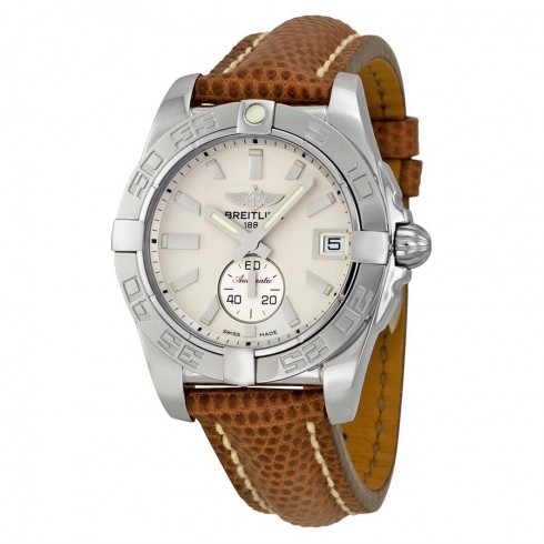 Breitling Galactic 36 Automatic Silver Dial Brown Lizard Leather Unisex Watch A3733012-G706BRZT watches