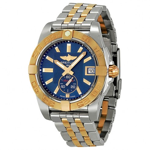 Breitling Galactic 36 Blue Dial Rose Gold and Stainless Steel Ladies Watch C3733012-C831TT watches