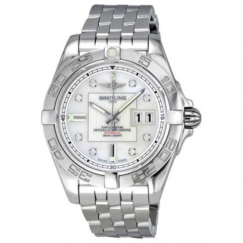 Breitling Galactic 41 Automatic Diamond Mother of Pearl Men's Watch A49350L2-A702SS watches