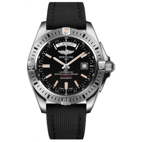 Breitling Galactic Black Dial Black Fabric Automatic Men's Watch A45320B9-BD42BKFS watches
