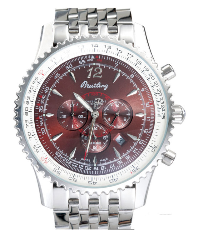 Breitling Montbrillant A4137012/Q546-SS coffee Dial Round White Stainless Steel Strap Watch watches