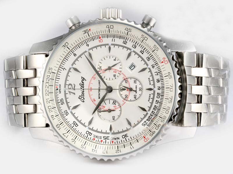 Breitling Montbrillant AB013112 Automatic White Dial Round Watch watches