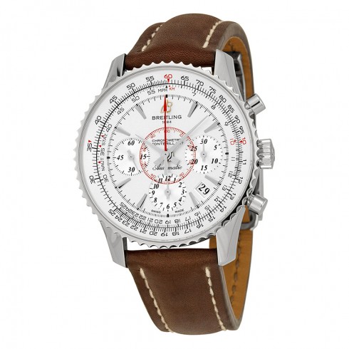 Breitling Montbrillant Automatic Silver Dial Brown Leather Men's Watch AB013012-G709BRLD watches