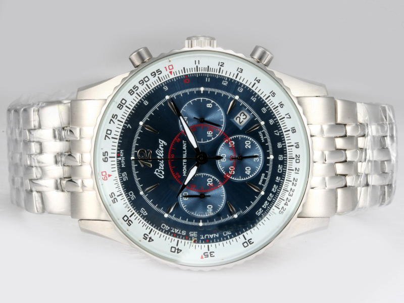 Breitling Montbrillant Steel Round Quartz Chronograph Mens Watch watches