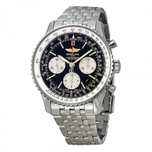 Breitling Navitimer 01 Black Dial Chronograph Stainless Steel Men's Watch AB012012-BB01SS watches