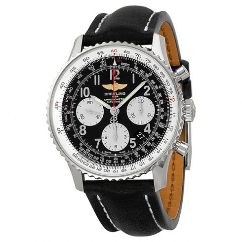 Breitling Navitimer 01 Chronograph Automatic Black Dial Black Leather Men's Watch AB012012-BB02BKLT watches