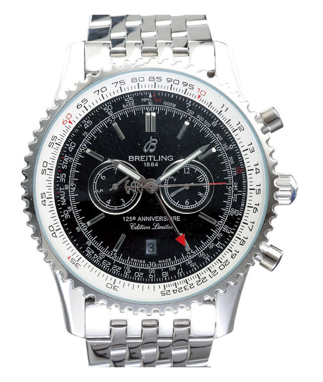 Breitling Navitimer 125e Anniversaire Steel Automatic 43mm Black Dial Watch watches