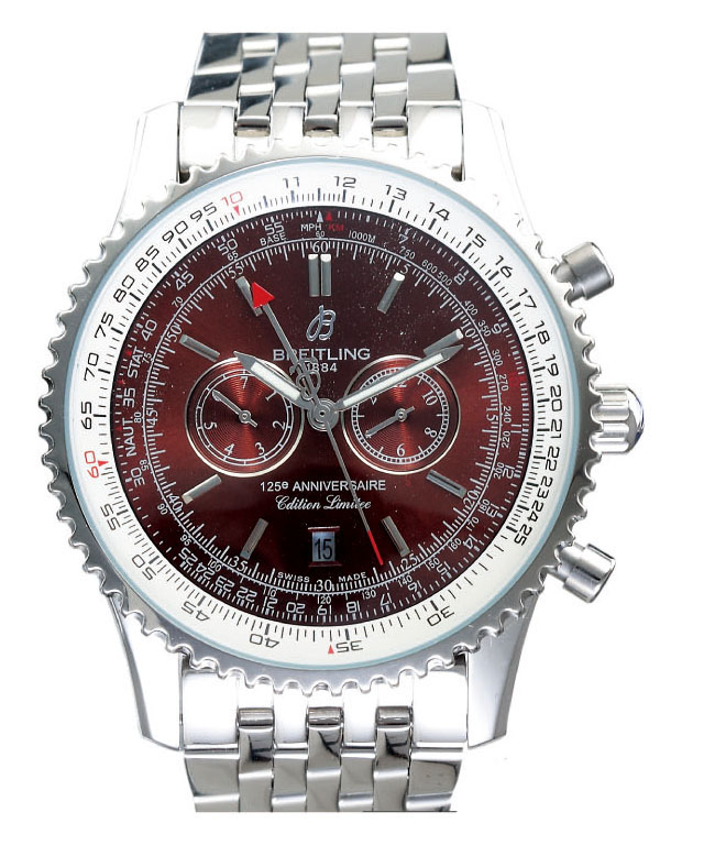 Breitling Navitimer 125e Anniversaire Steel Round Silver Stainless Steel Strap Mens Watch watches