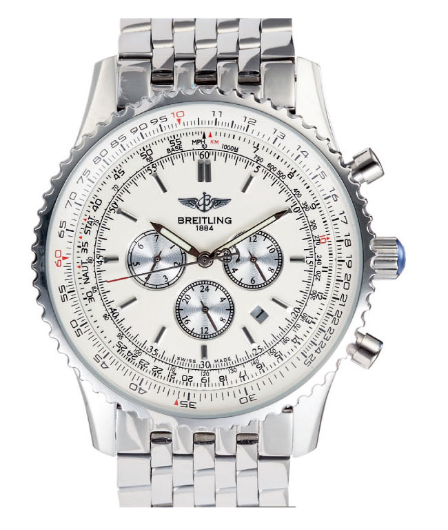 Breitling Navitimer A2332212/g532-SS Stainless Steel Case White Dial Stainless Steel Bezel Watch watches