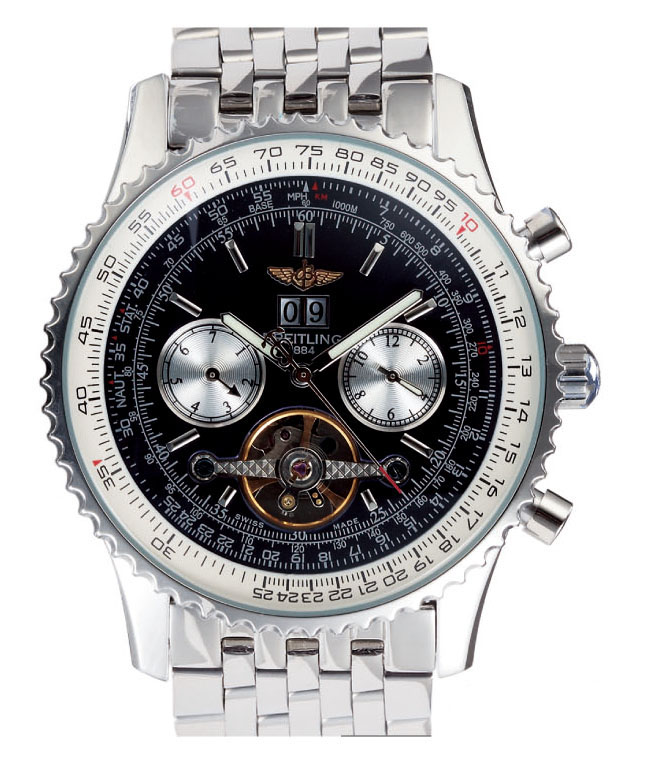 Breitling Navitimer A2432212/B726 Black Dial Stainless Steel Bezel Tourbillon Watch watches