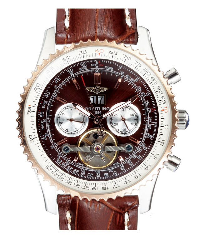 Breitling Navitimer AB012012/BB01 Brown Dial Stainless Steel with Rose Gold Bezel Watch watches