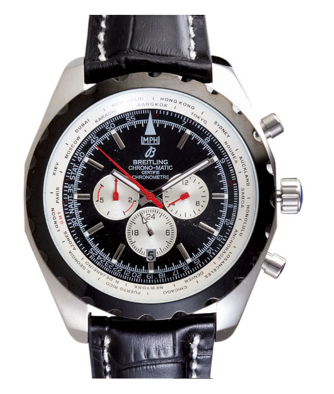 Breitling Navitimer Chrono-Matic 49 Steel Stainless Steel Case Round Black Dial Watch watches