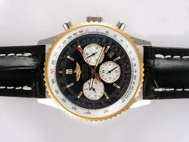 Breitling Navitimer Chronograph R1436002-B923-760P Black Dial Black Ostrich Leather Strap 42mm Watch watches