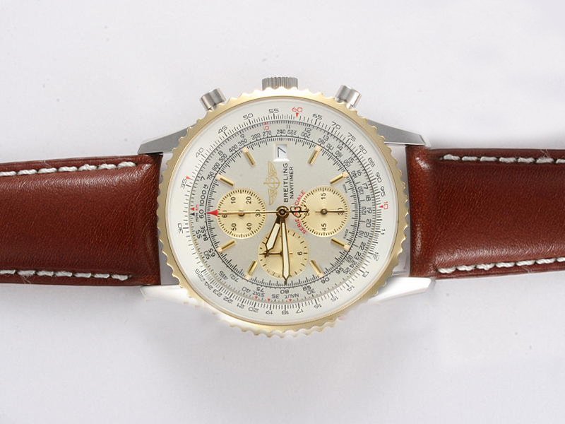 Breitling Navitimer Chronograph Red Gold 42mm 18K Gold Case Grey Dial Watch watches