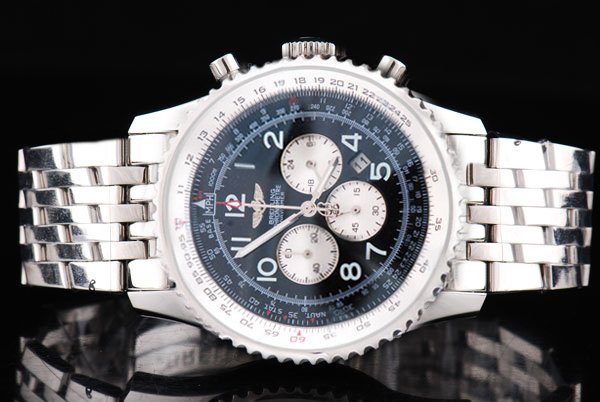 Breitling Navitimer Chronograph Steel Round Stainless Steel Case Blue Dial Watch watches