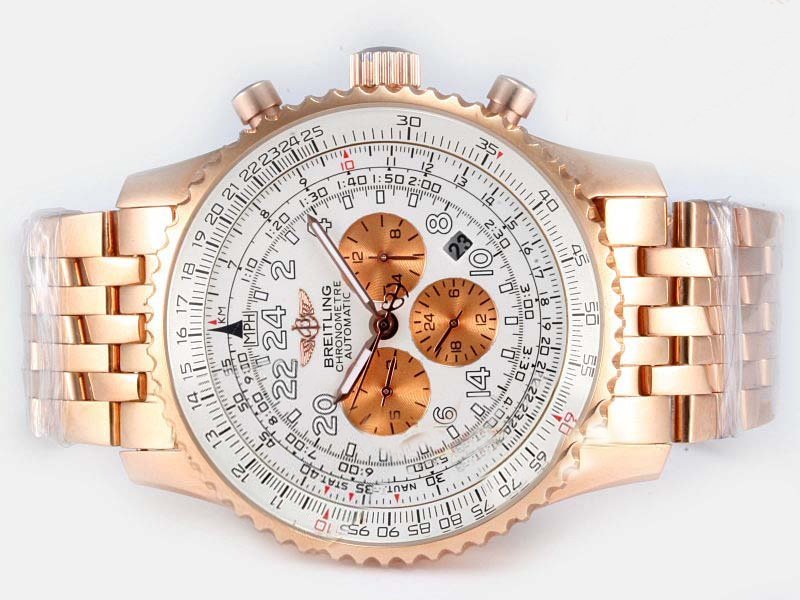 Breitling Navitimer Cosmonaute A22322 46mm Rose Gold Case Watch watches