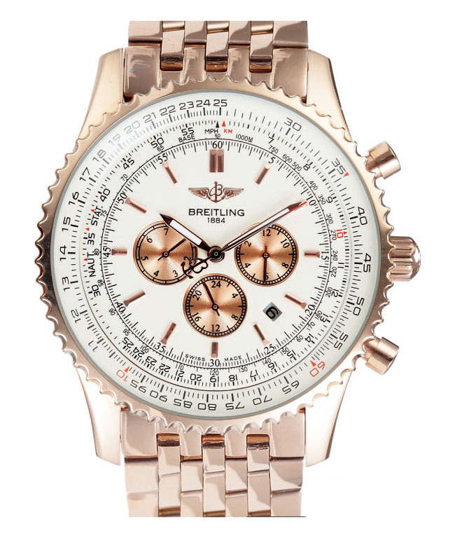 Breitling Navitimer D2332212/g534-2LT Rose Gold Rose Gold Strap White Dial Watch watches