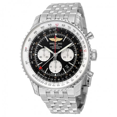 Breitling Navitimer GMT Black Dial Stainless Steel Men's Watch AB044121/BD24 watches
