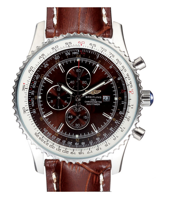 Breitling Navitimer H2432212/B852-2CD Brown Dial 46mm Brown Crocodile Leather Strap Watch watches