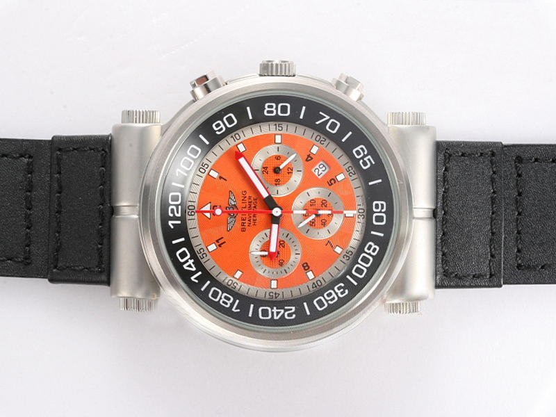 Breitling Navitimer Heritage A13370 Round Orange Dial Quartz Chronograph Watch watches