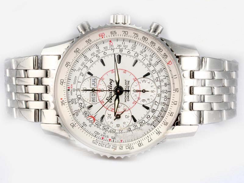 Breitling Navitimer Montbrillant Datora Steel Automatic Round White Dial Watch watches