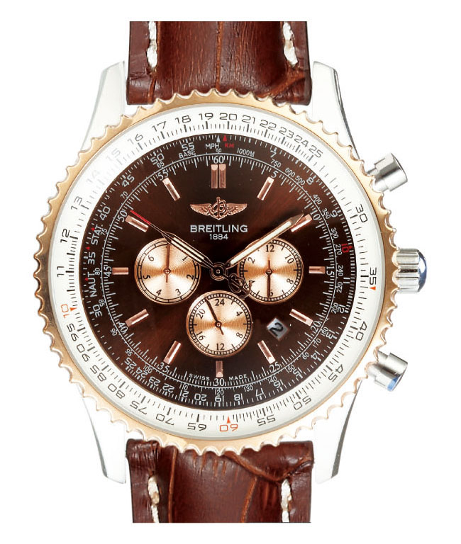 Breitling Navitimer R2332212/B838-2CT Mens Brown Crocodile Leather Strap 41.8mm Watch watches