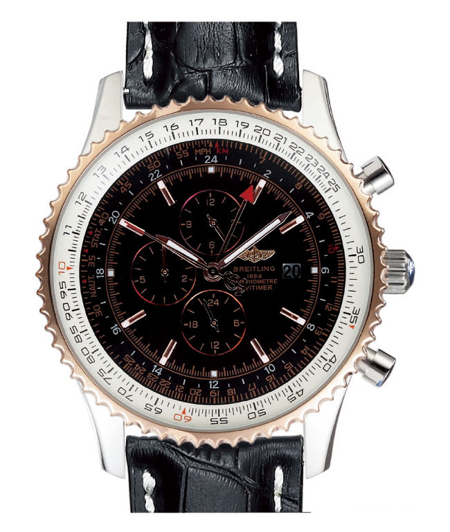 Breitling Navitimer World A2432212/B726 Round Black Crocodile Leather Strap Watch watches